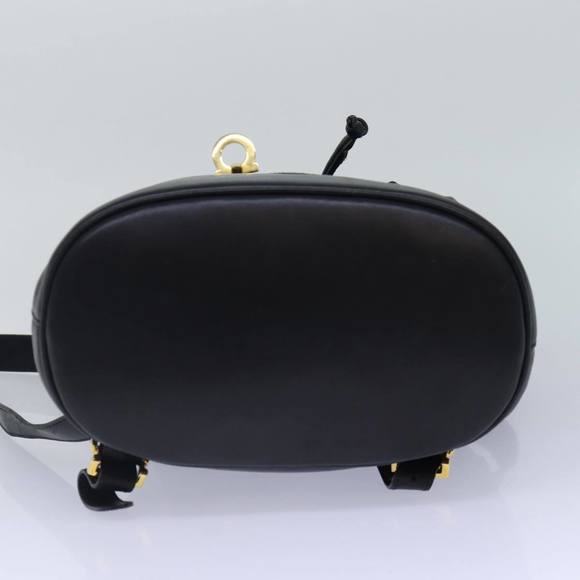Salvatore Ferragamo Backpack Leather Black Gold Auth 86612 main image 13
